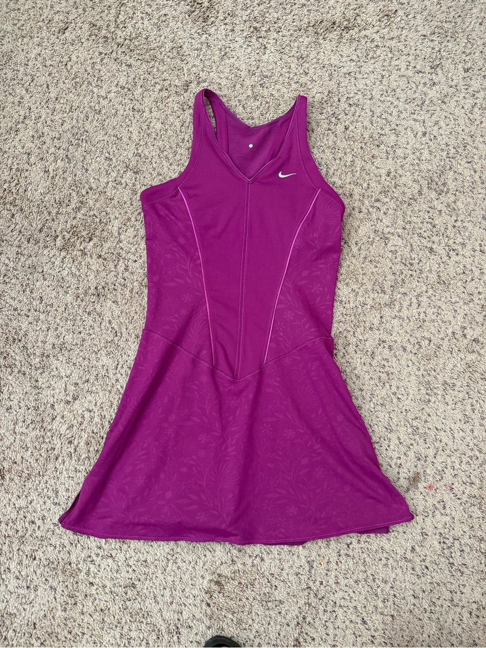 Nike Magenta Racerback Tennis Dress with Subtle Print